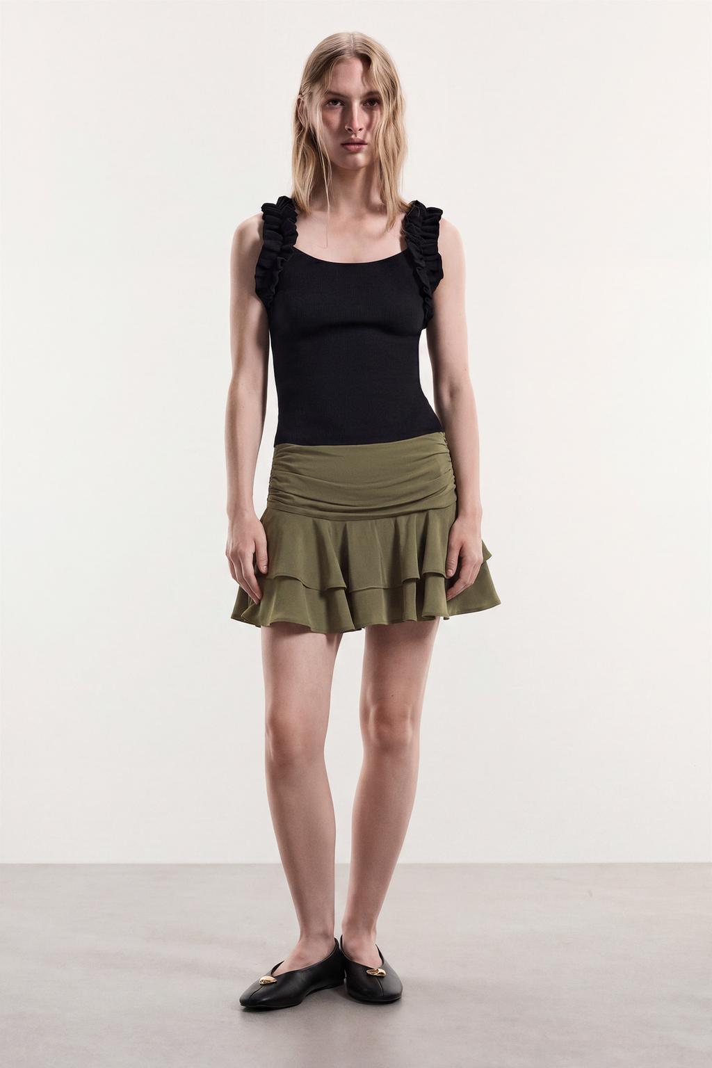 Soft ruffled mini skirt – Lefties – صورة المنتج