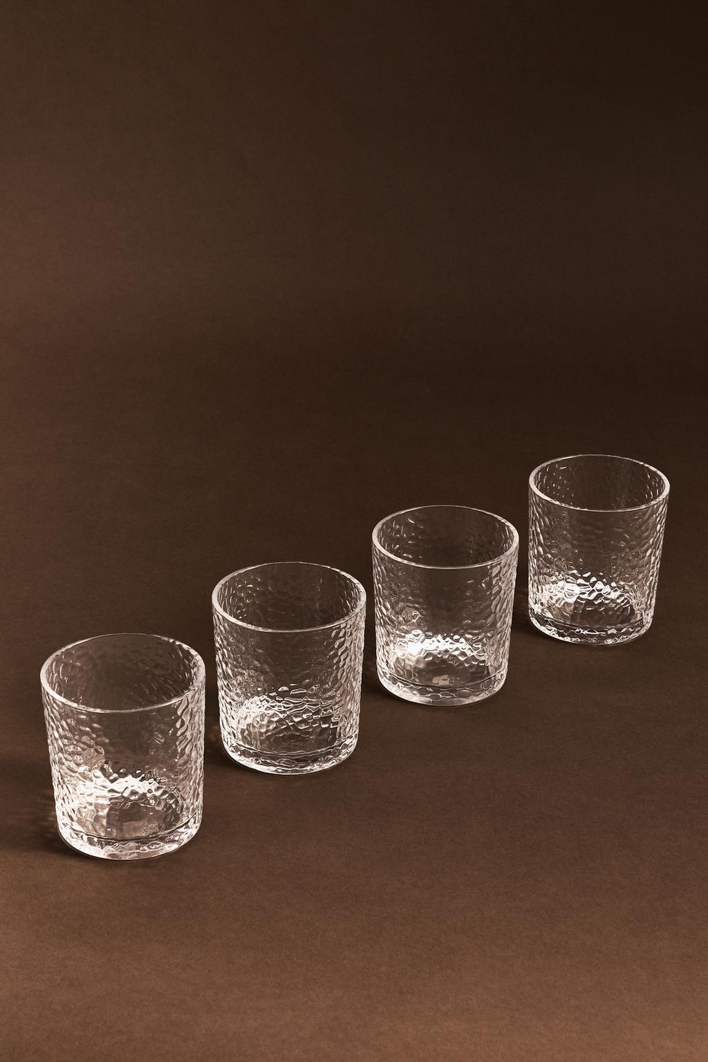 Pack of 4 engraved rock glasses, 350 ml – Lefties – صورة المنتج