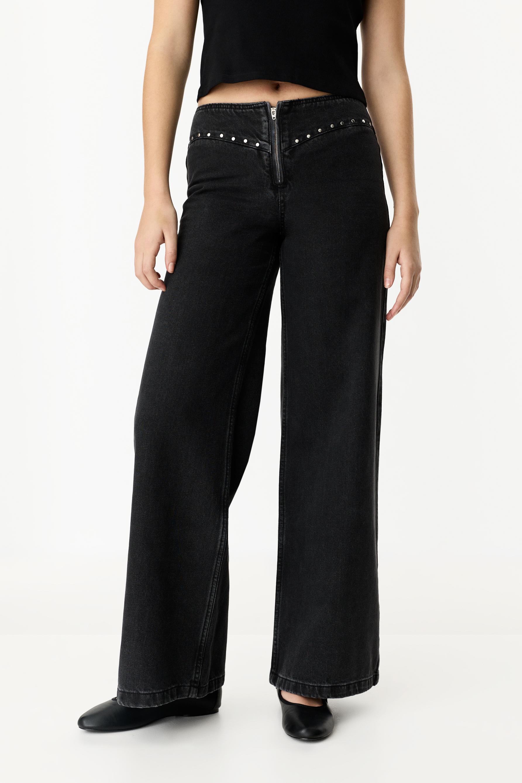 Jeans wide leg çivili - | LEFTIES Turkey