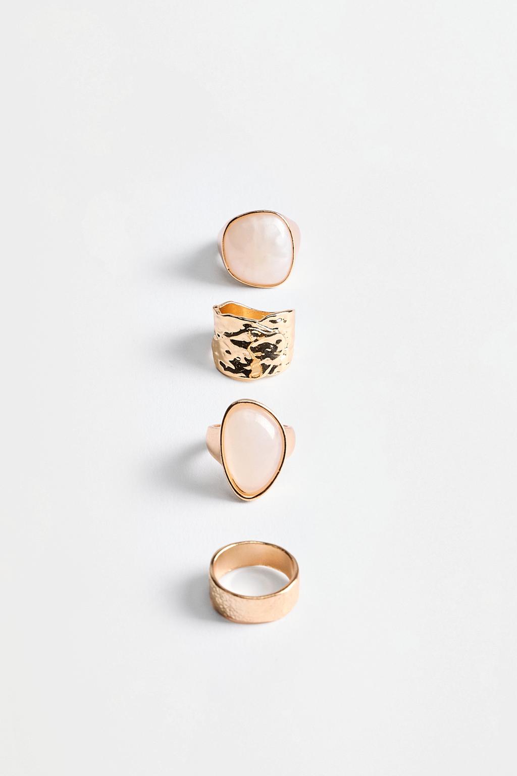 Stone Ring Set (4-Pack) – Lefties – صورة المنتج