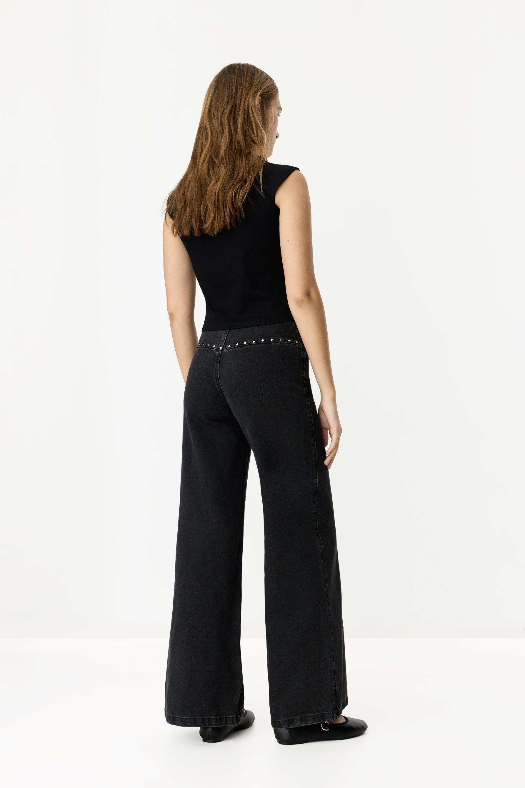Jeans wide leg çivili - | LEFTIES Turkey