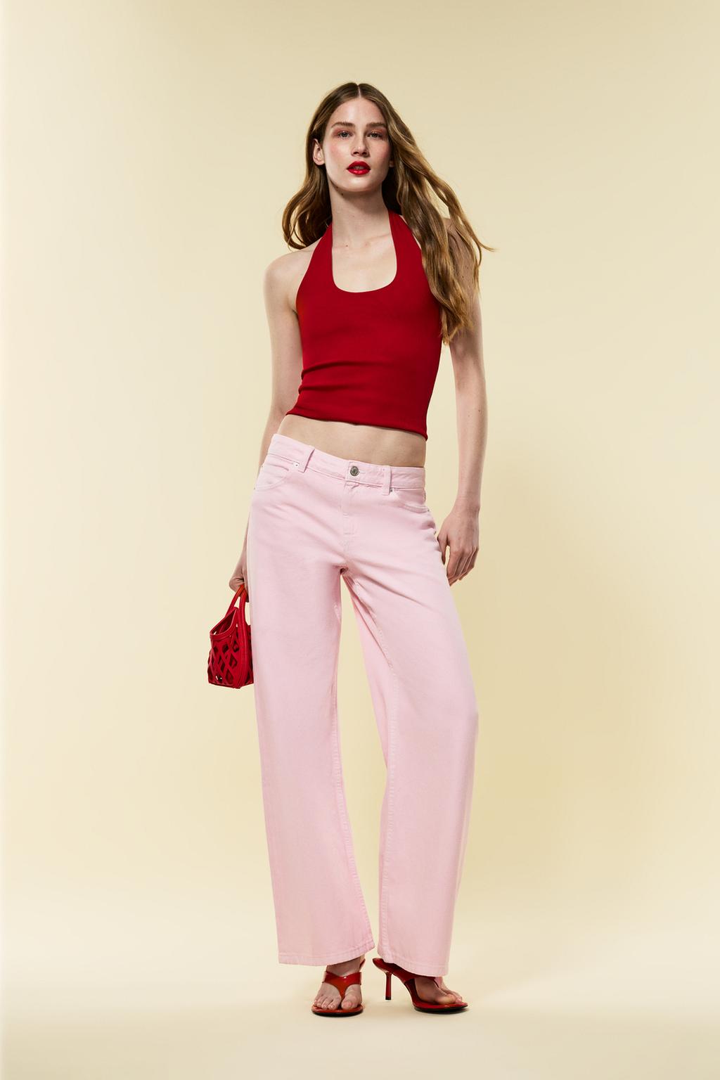 Wide-leg low-waist jeans – Lefties – صورة المنتج