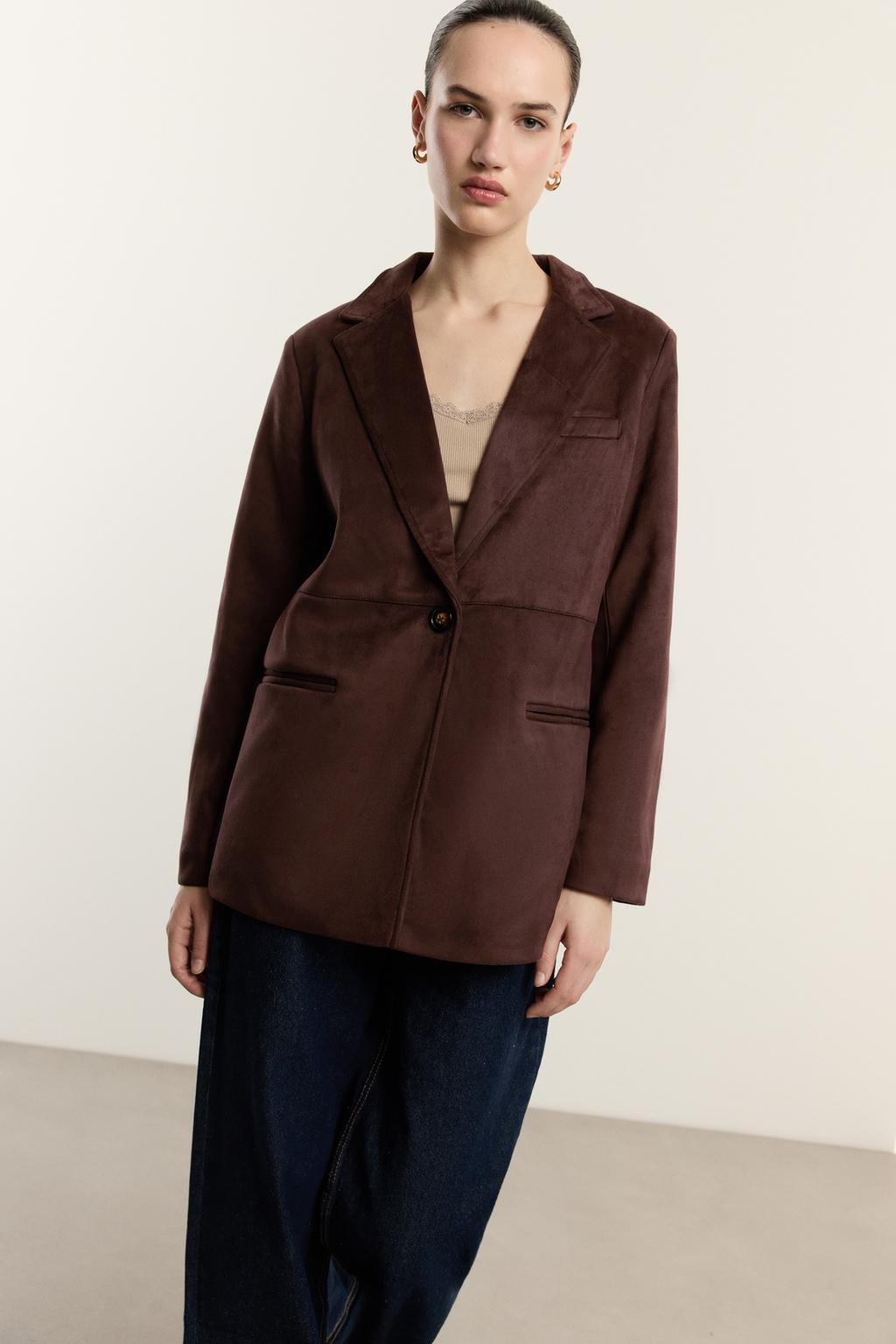 Faux suede blazer – Lefties – صورة المنتج