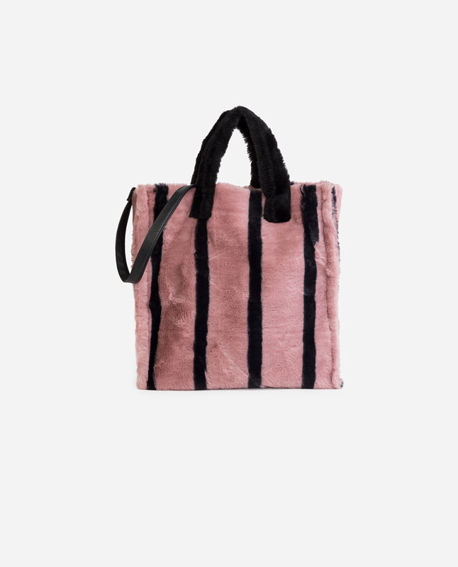 Handbags Rucksacks Accessories Women Lefties España Lefties Faux Fur Tote Pink 01332305 I2018