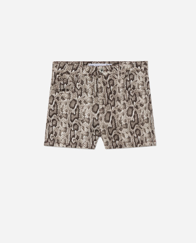 leopard print denim shorts