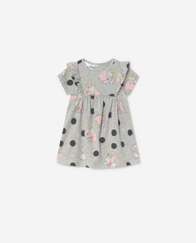 DISNEY STORE PINK DUMBO DRESS SLEEVELESS AND PASTEL DOTS LEGGINGS