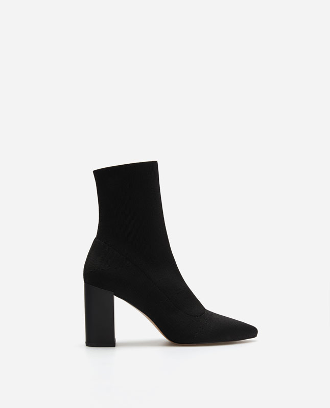 black pointed sock boot