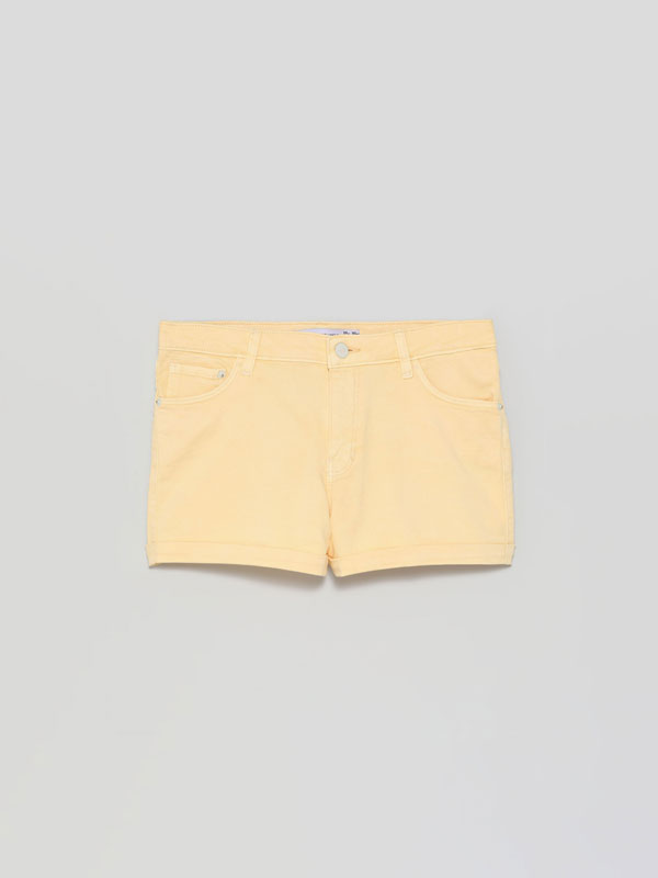 colourful denim shorts