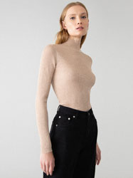 SHINY HIGH NECK SWEATER