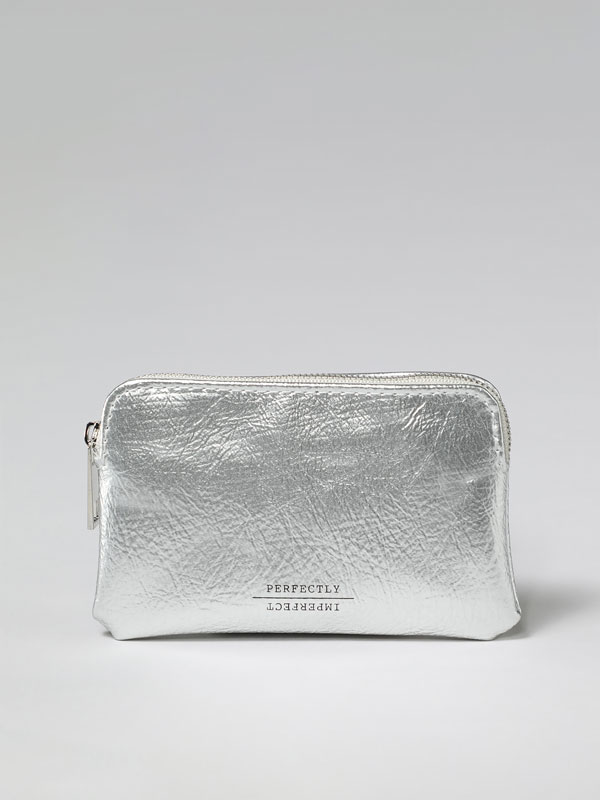 white patent leather purse