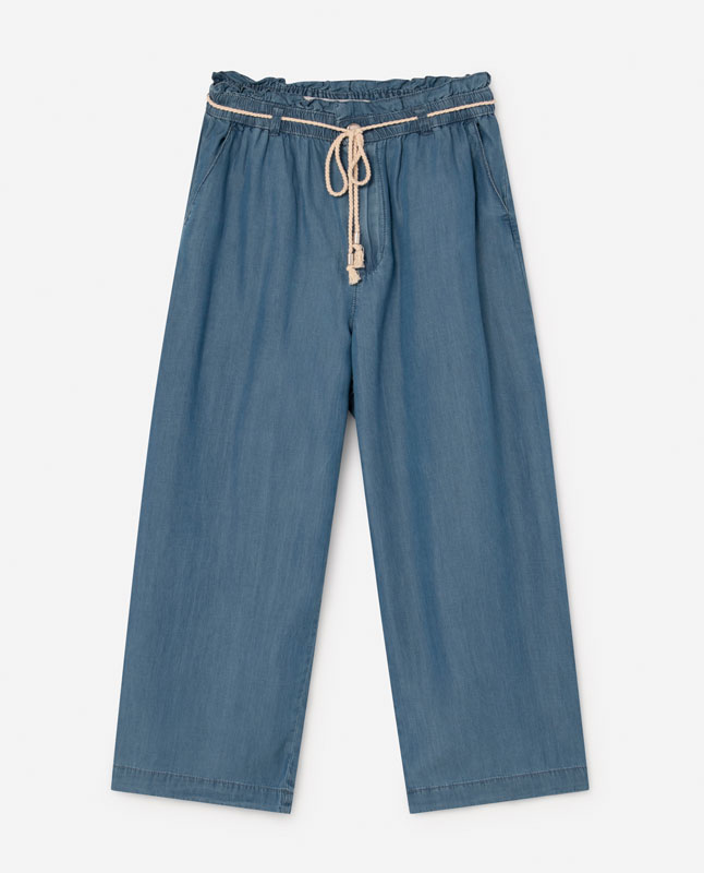 lightweight denim culottes