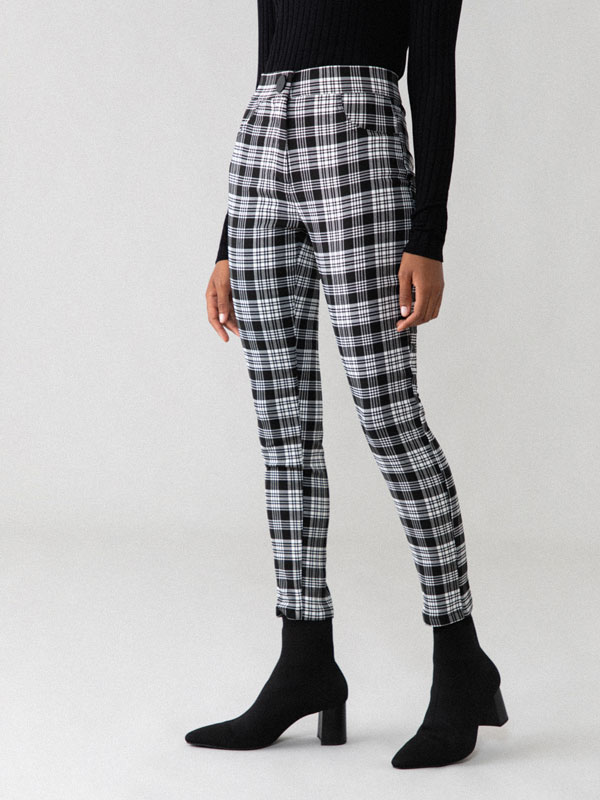 check print jeggings