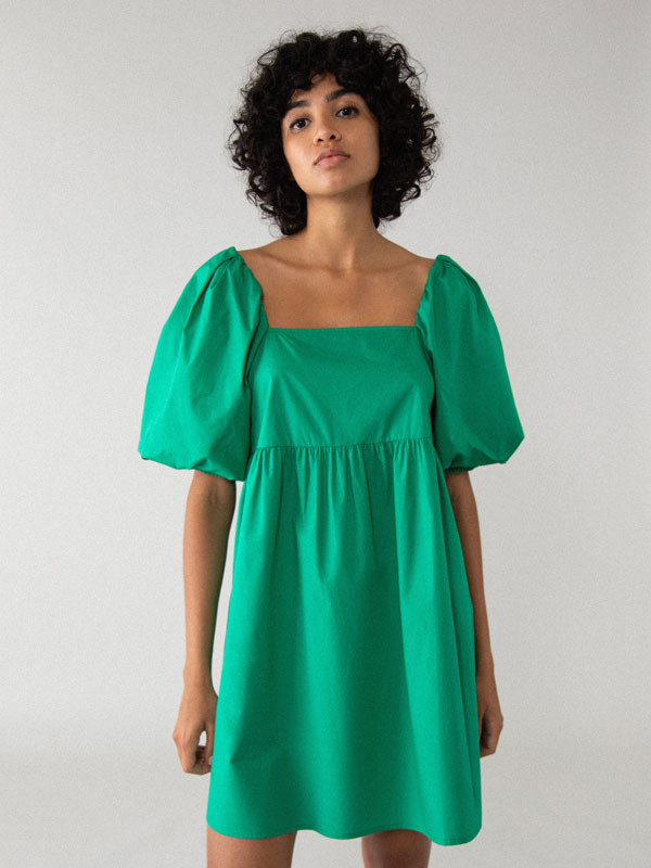 short puff sleeve dress