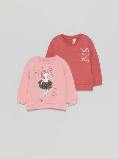 Pack of 2 basic printed sweatshirts
