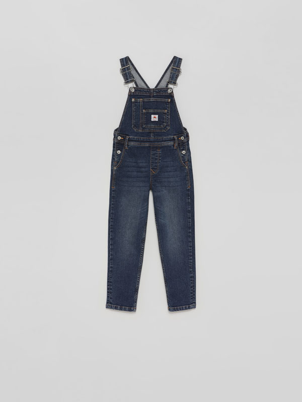 denim dungaree trousers