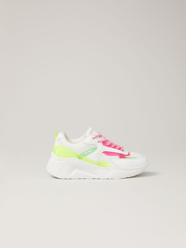 chunky neon sneakers