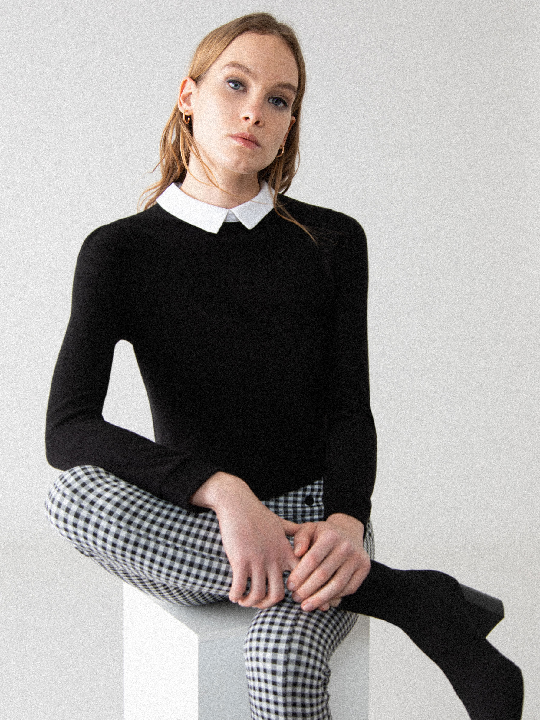 peter pan collar polo