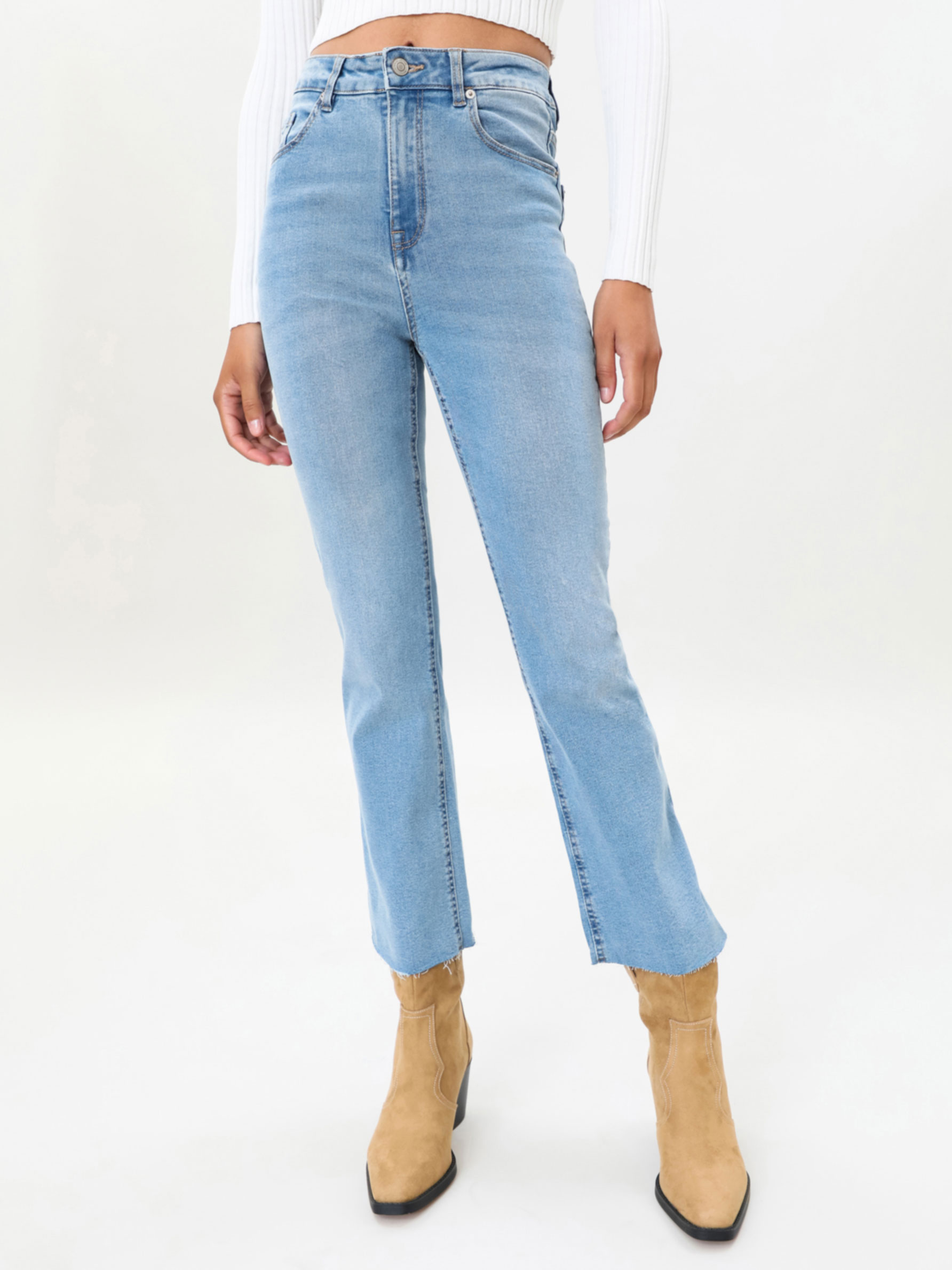 mini flared jeans