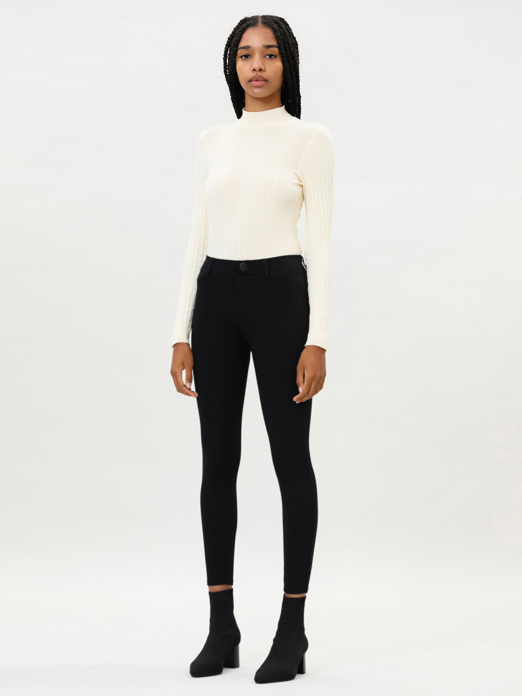 high waisted button leggings