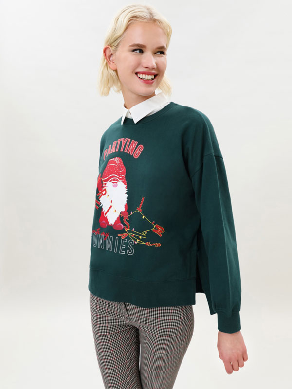 Sweatshirt com estampado de Natal