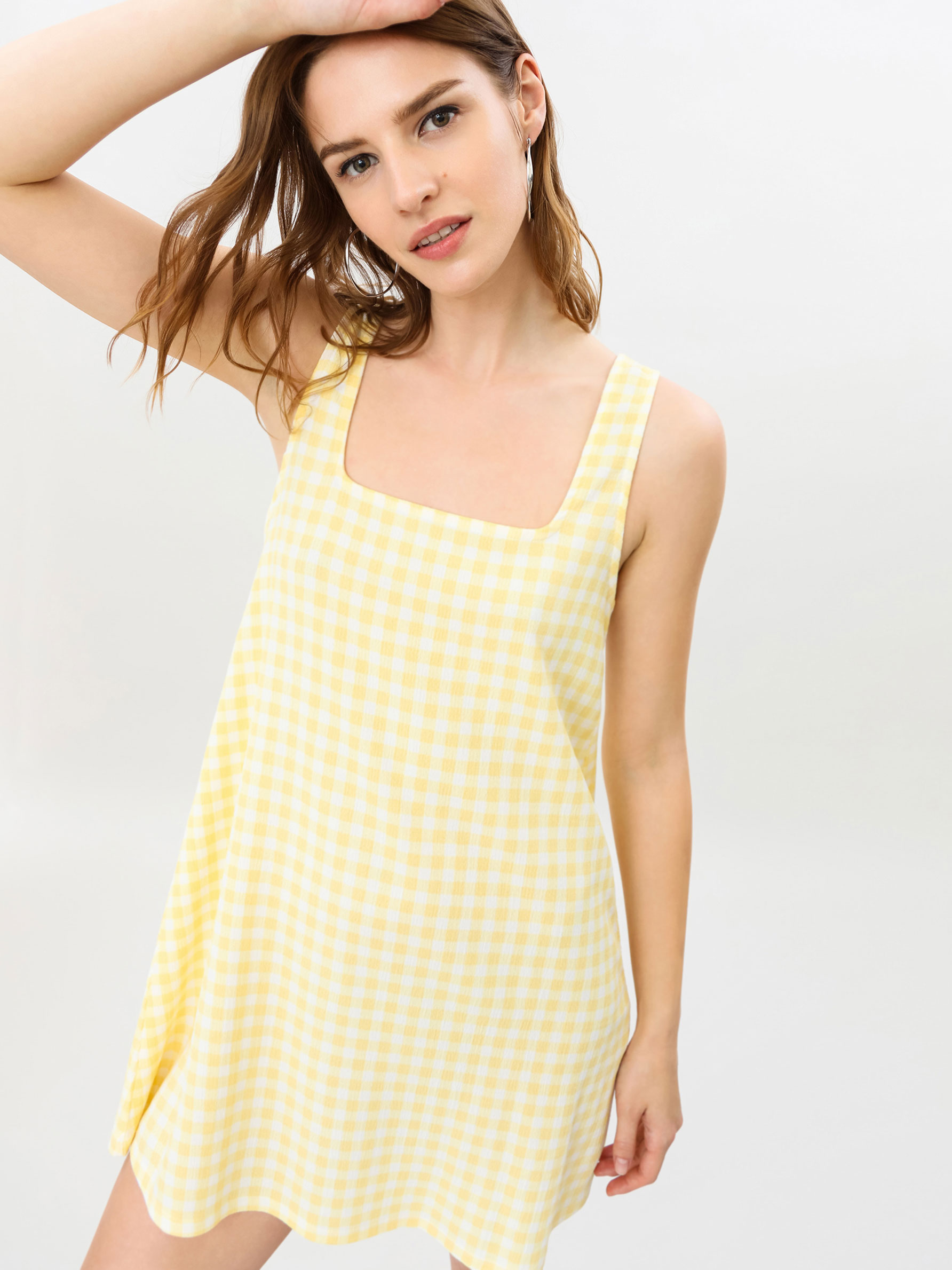strappy gingham dress