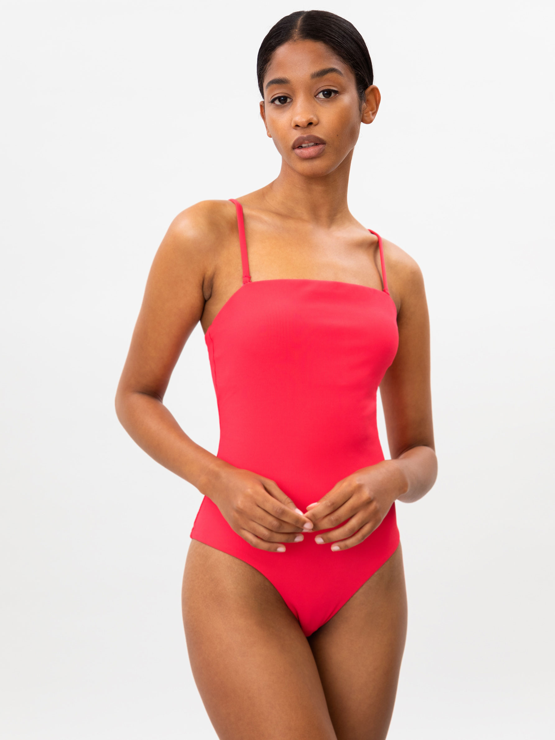 RIBBED KNIT SWIMSUIT