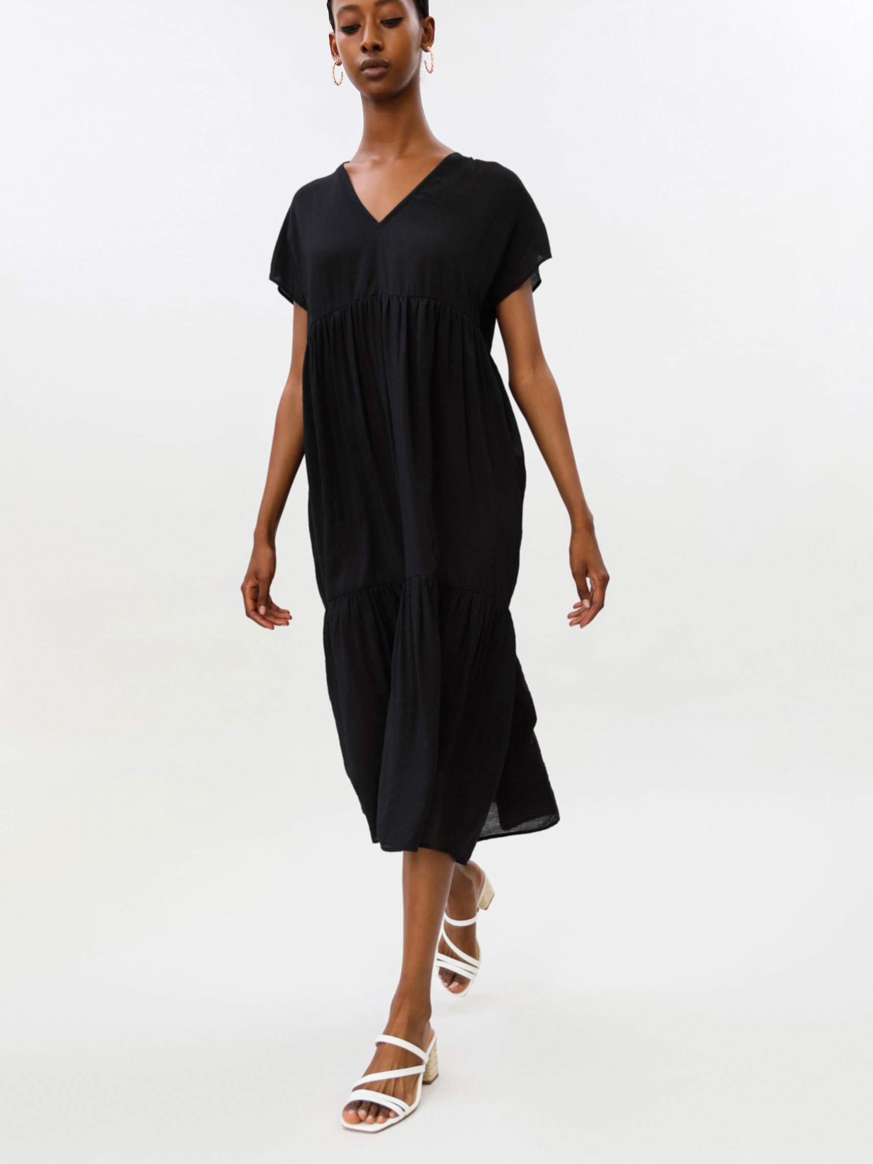 SHORT SLEEVE MIDI DRESS