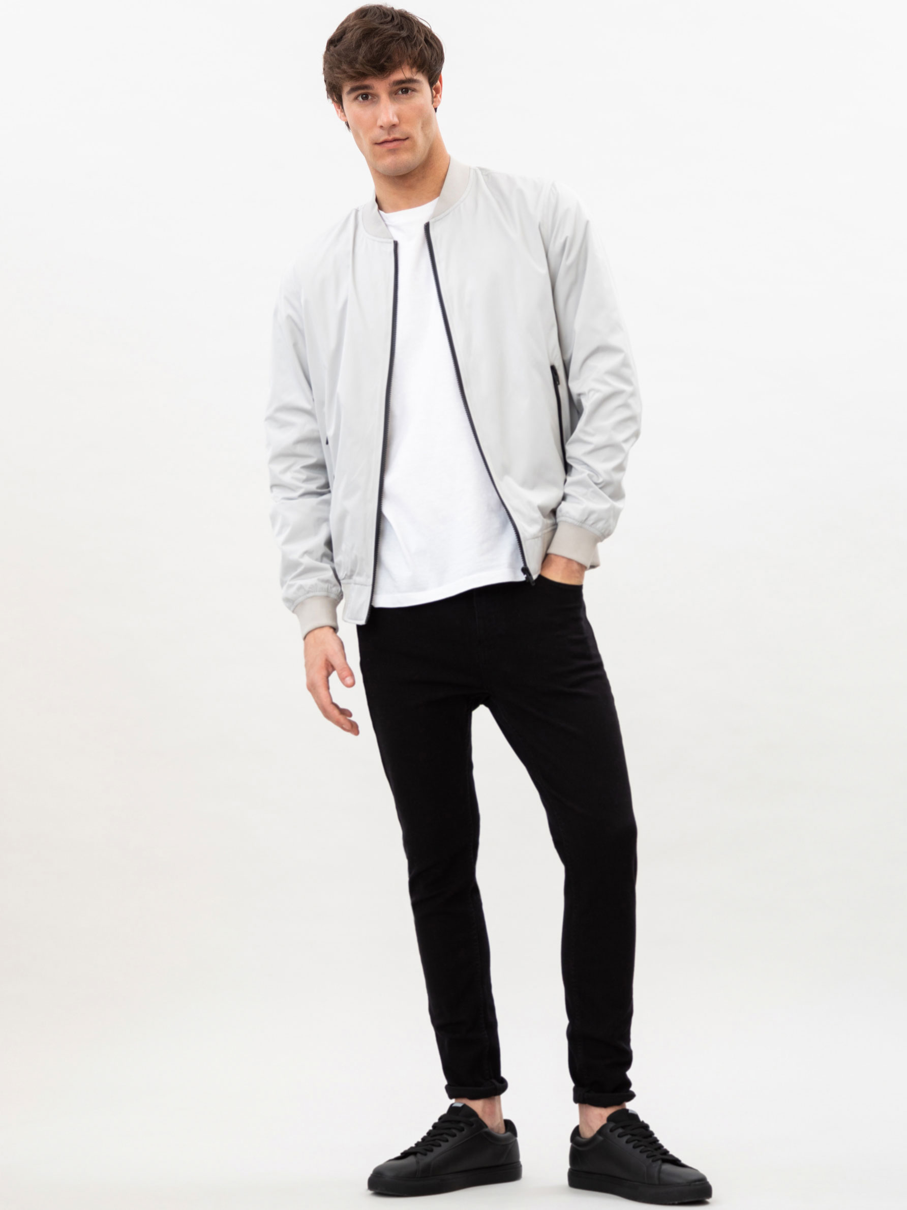 light grey bomber jacket