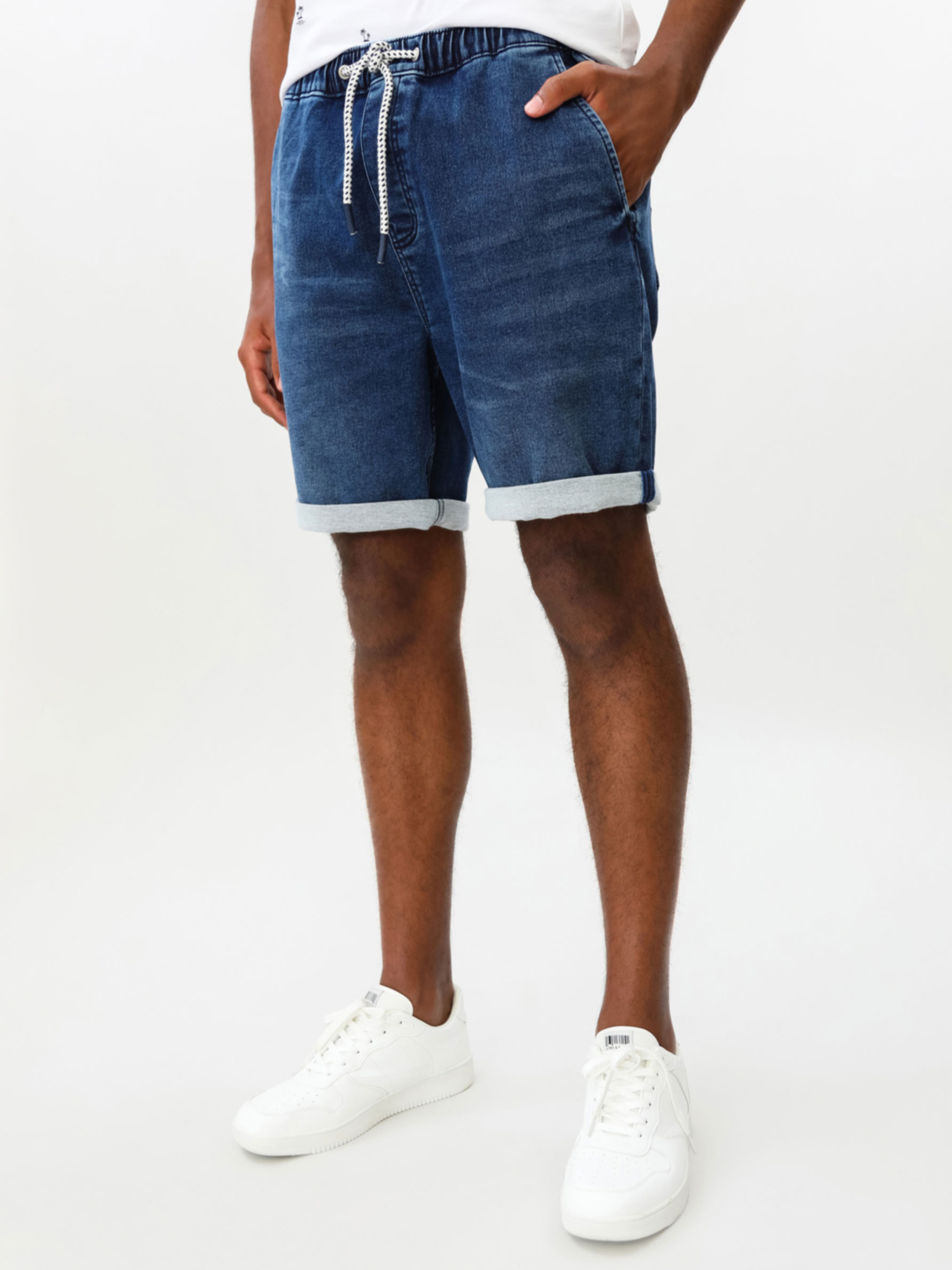 mens jean jogger shorts