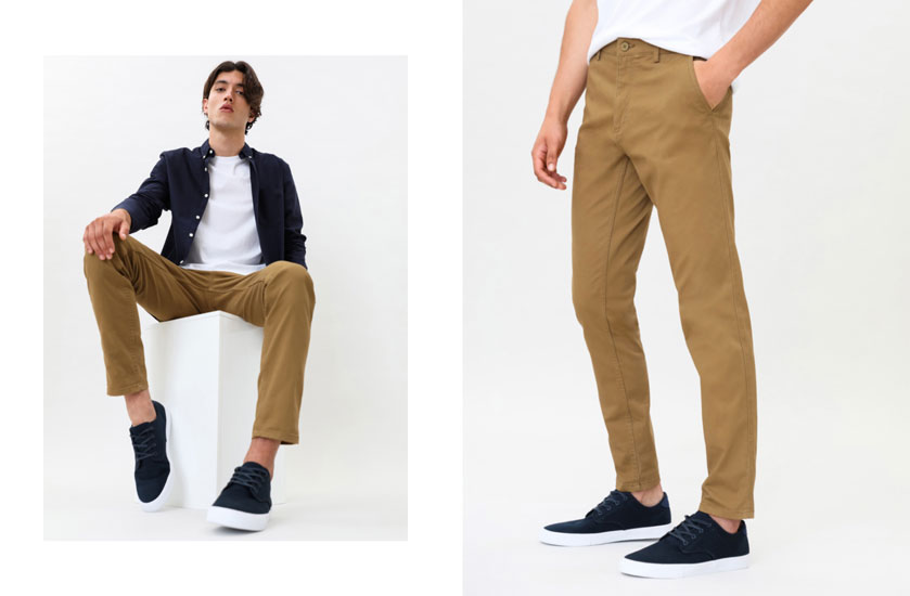 Pantalones chinos tobilleros hombre Clearance