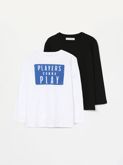PACK OF 2 PRINTED LONG SLEEVE T-SHIRTS