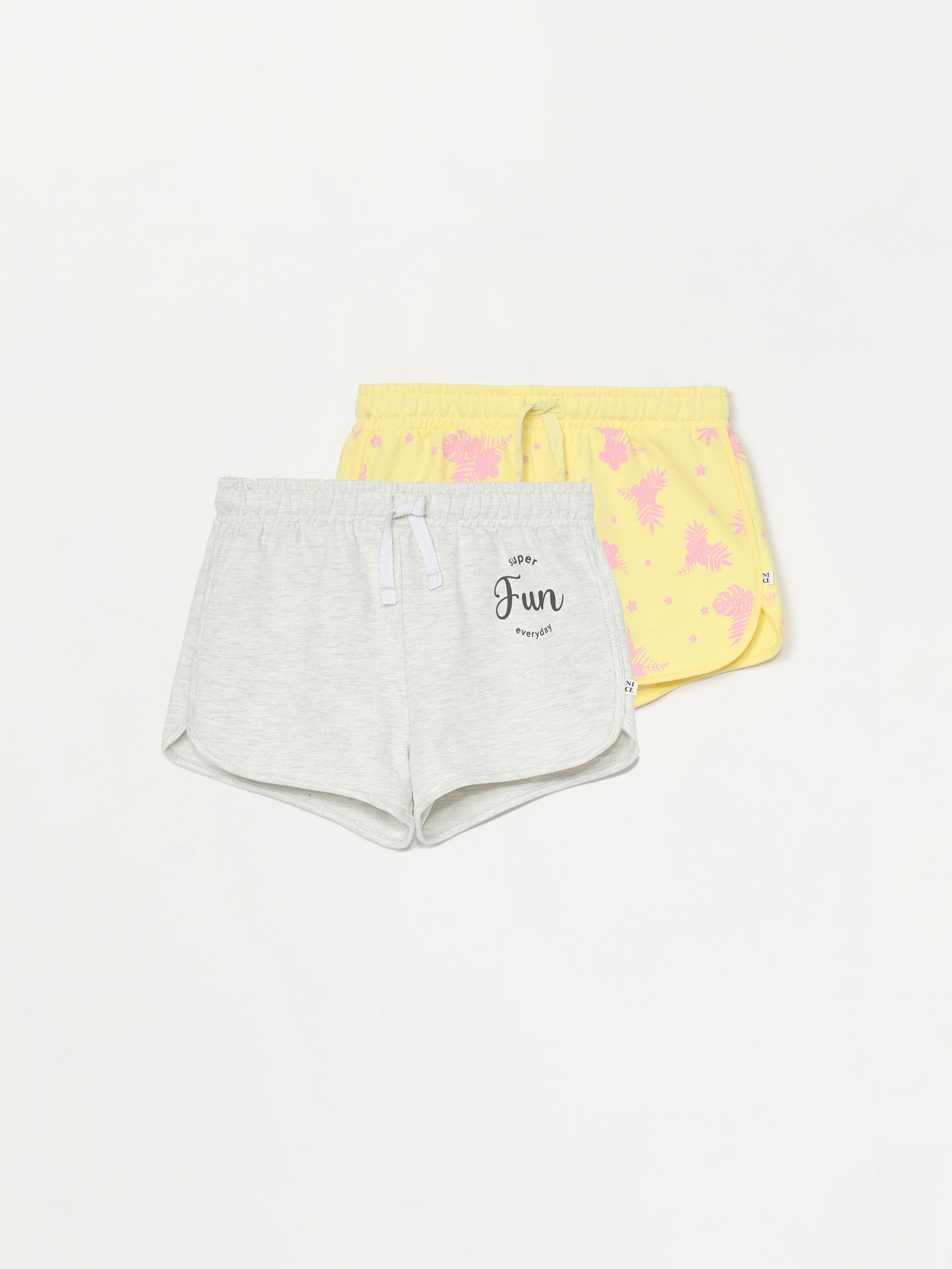 Pack of 2 basic printed plush shorts