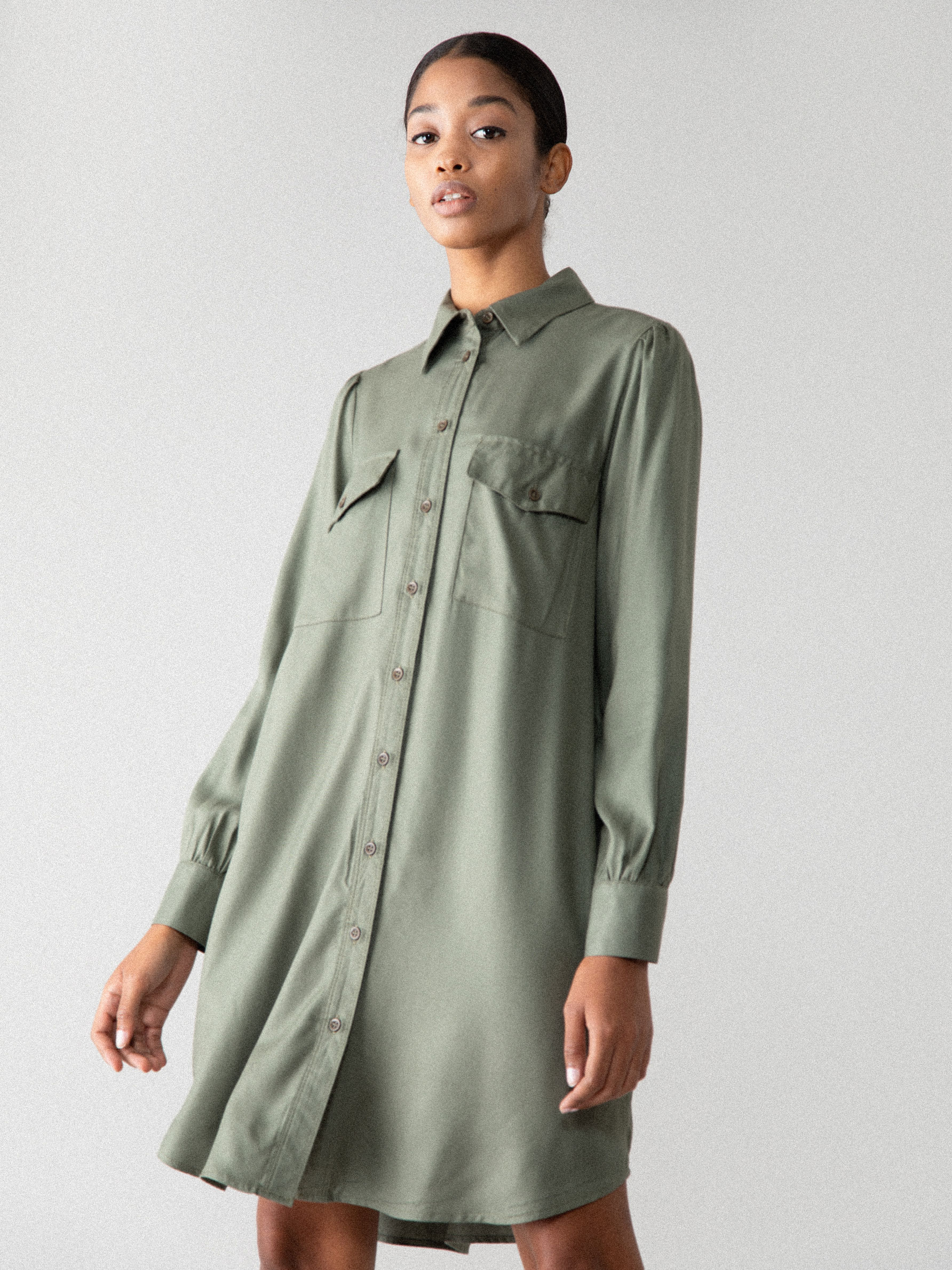 LONG SLEEVE SHIRT DRESS