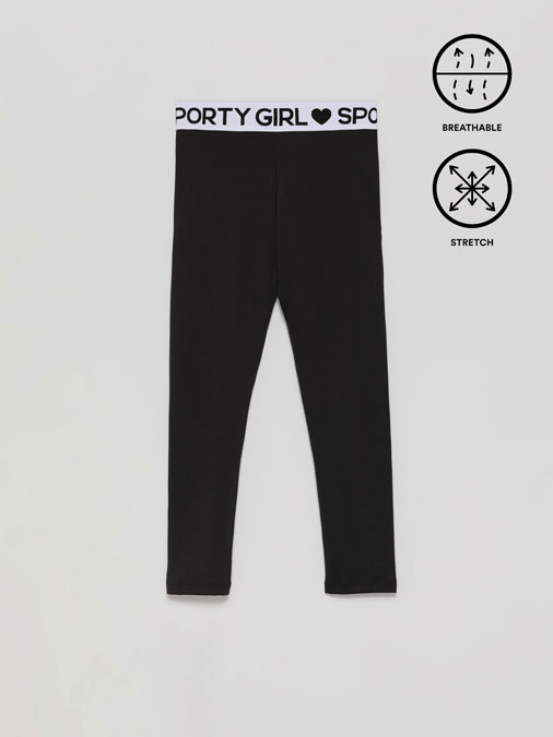 Sports leggings with slogan