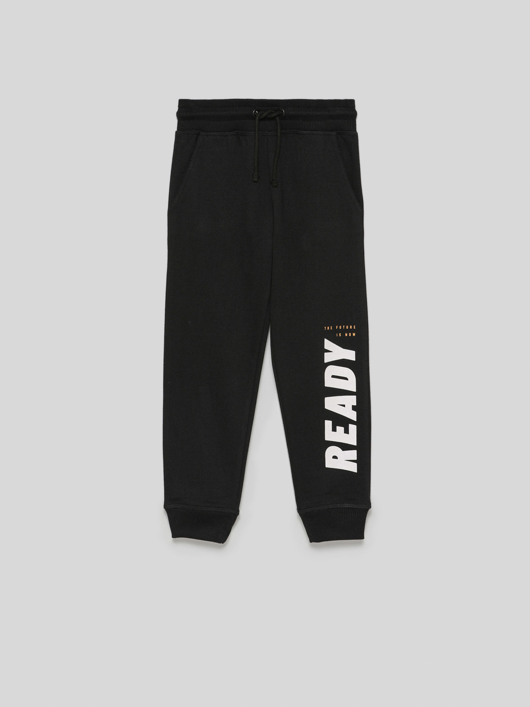 BASIC PLUSH TROUSERS WITH SLOGAN