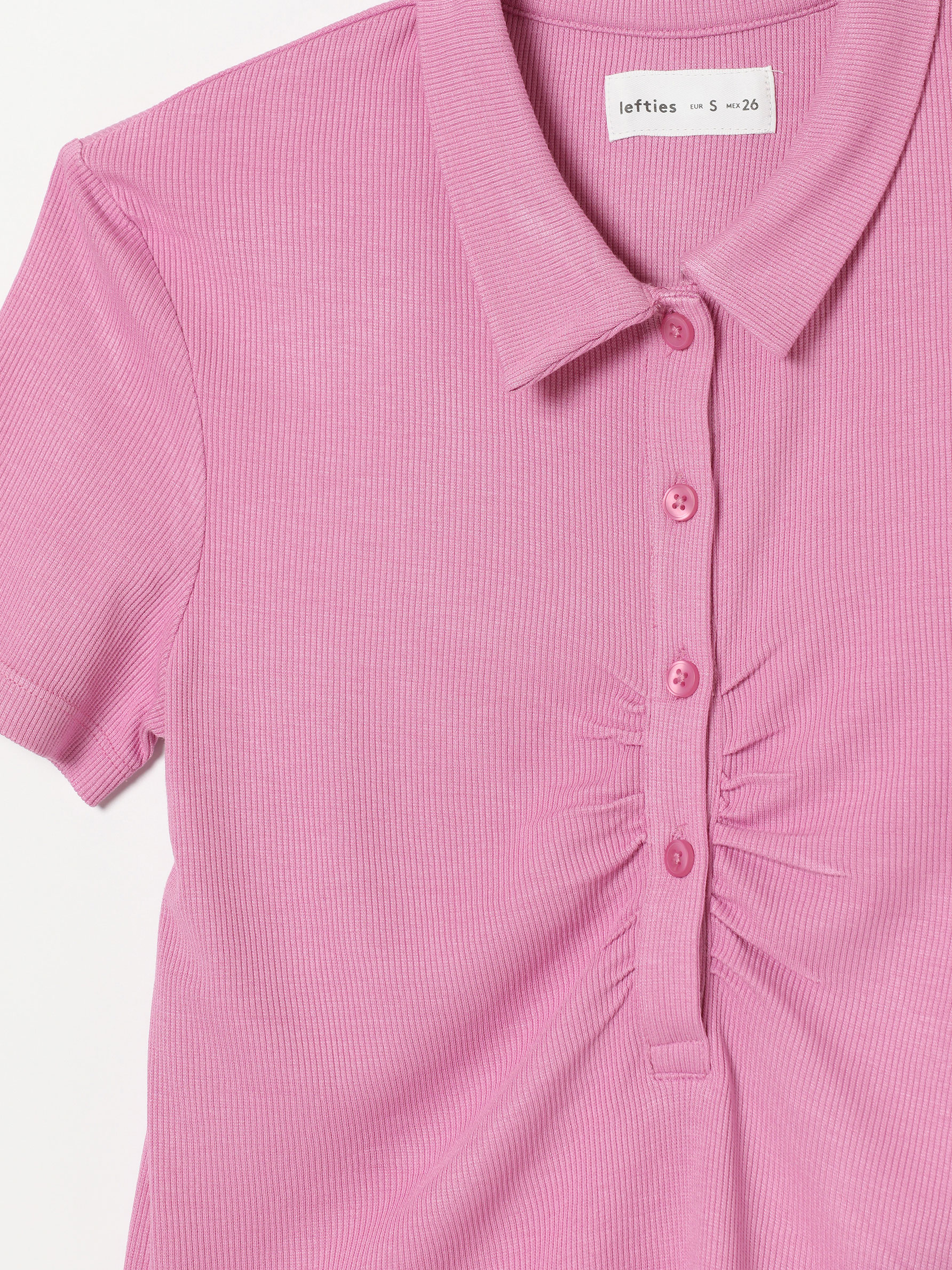 FB Sister Ribbed Shirt pink casual look Fashion Shirts Ribbed Shirts 