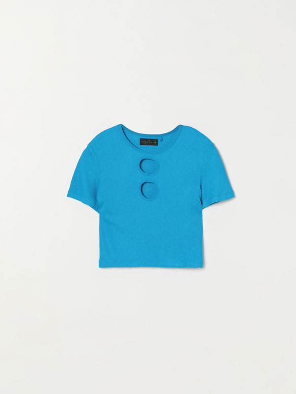 Cropped T-shirt with vents