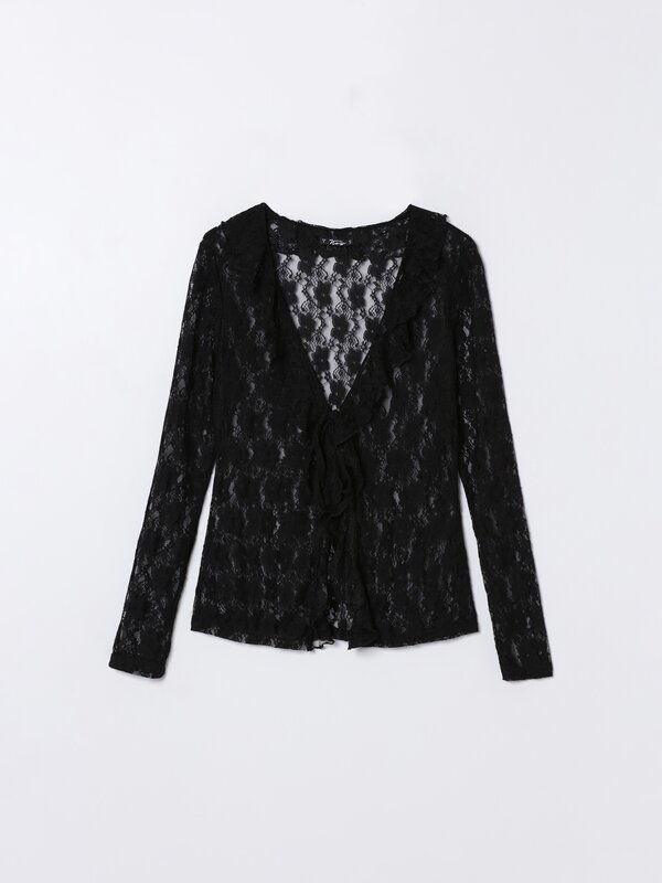 black cardigan lace