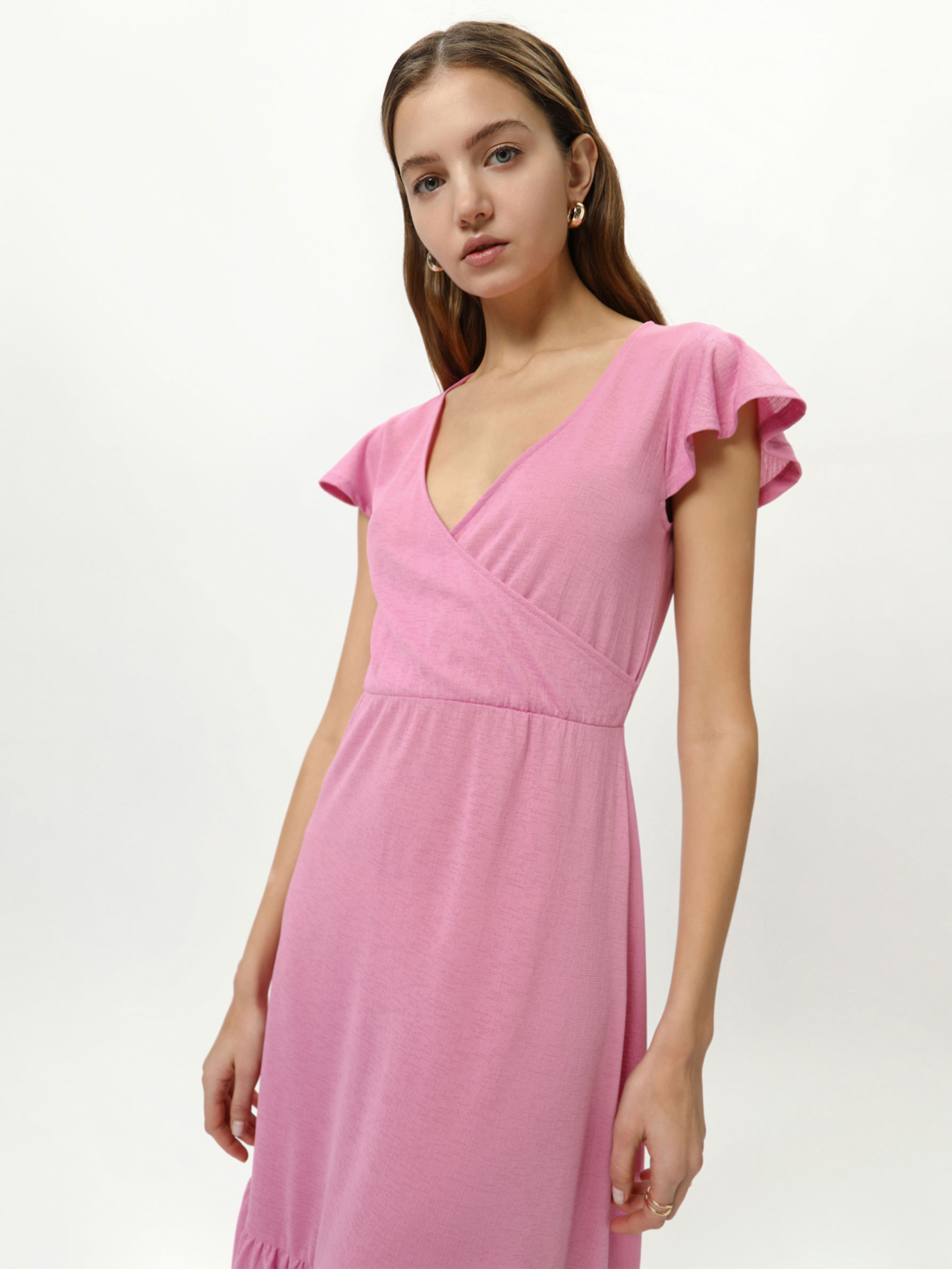 crossover neckline dress