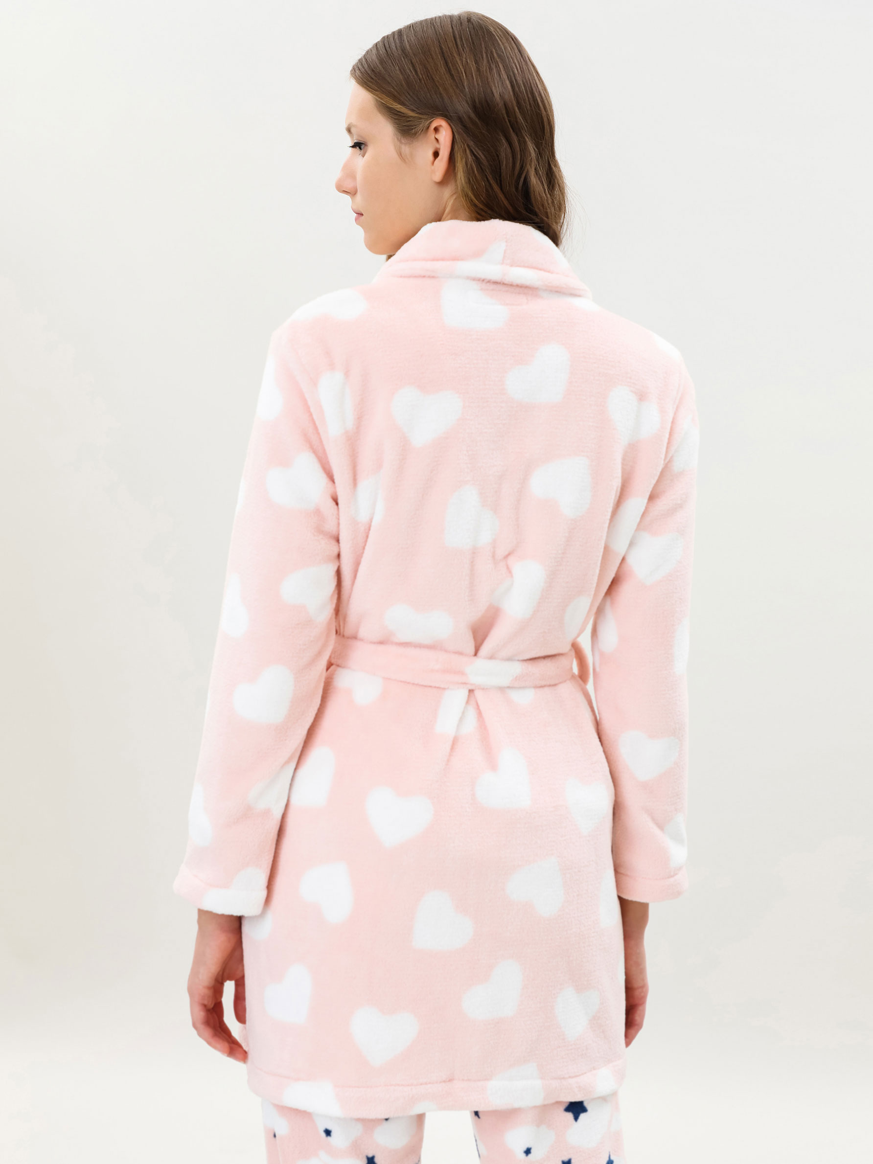 pink faux fur dressing gown