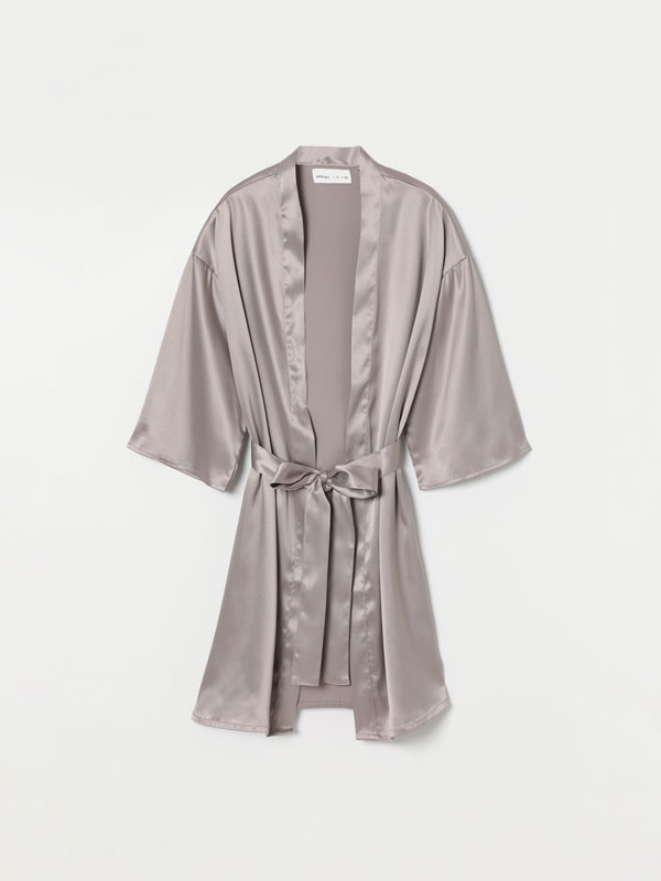 Satin dressing gown