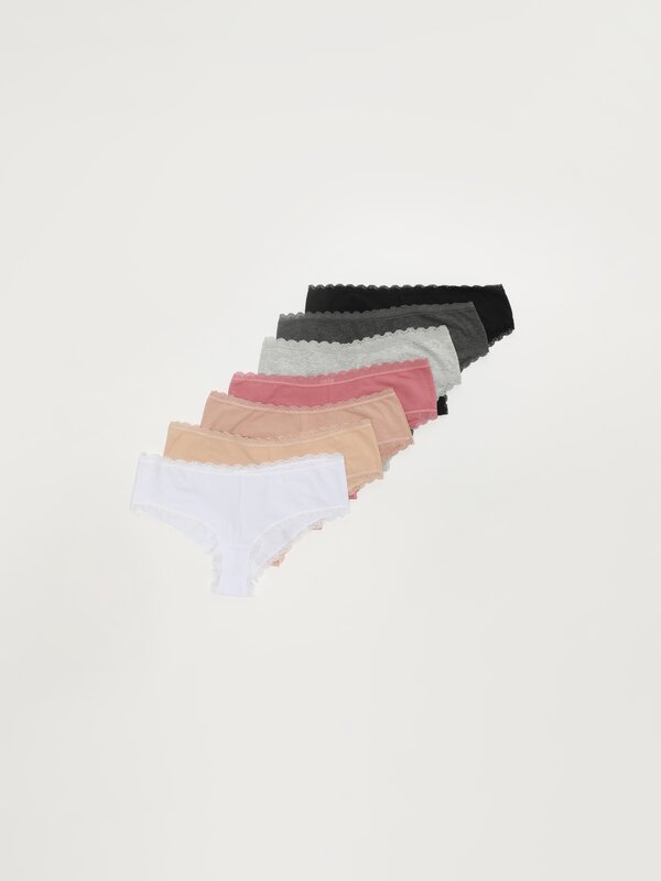 Pack of 7 cotton hipster briefs