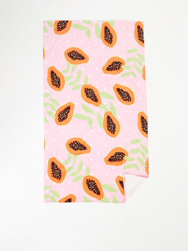 Papaya print towel