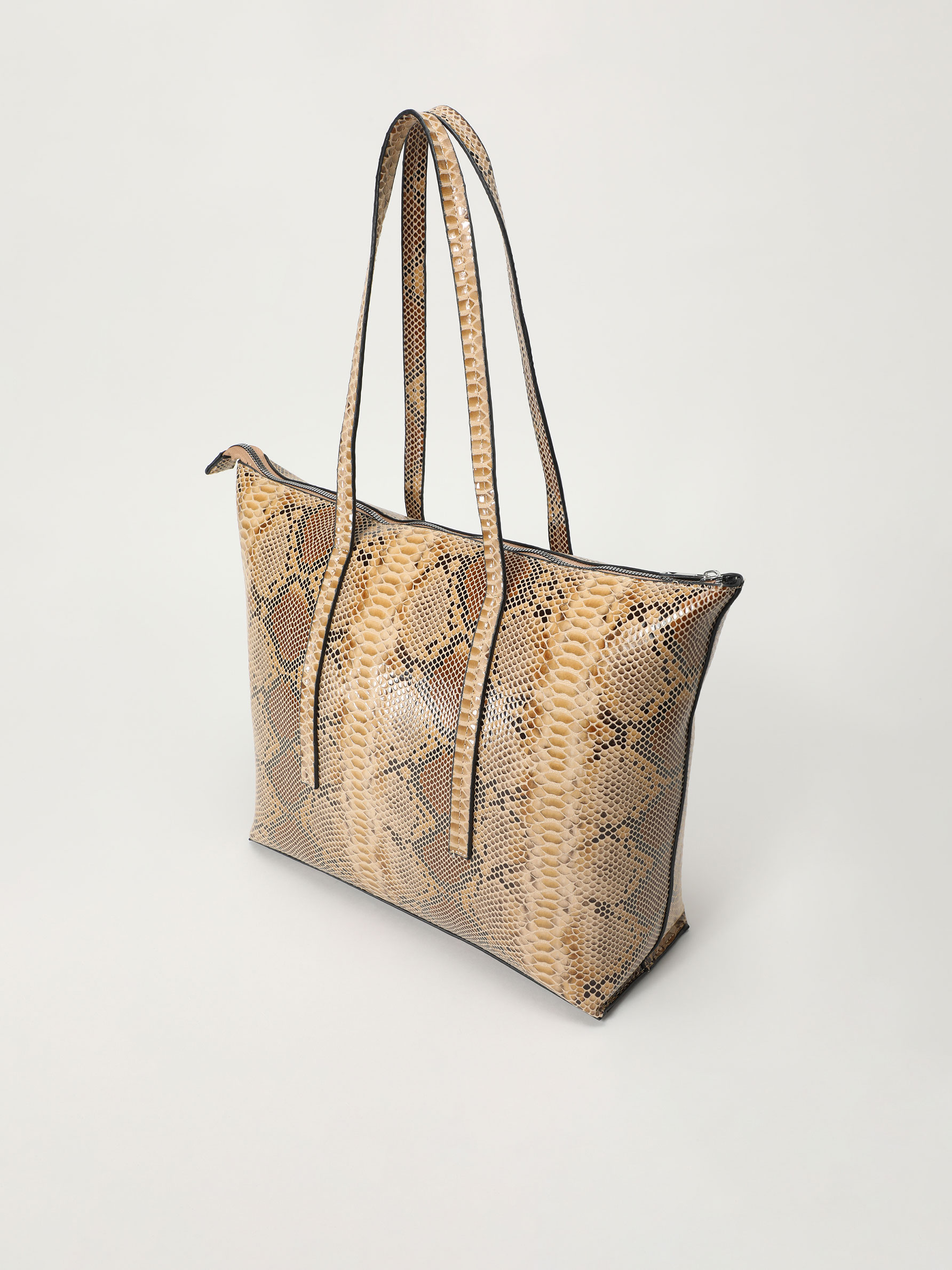 snakeskin tote bag