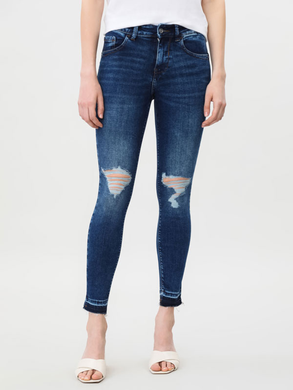 Rabatt 85 % Lefties Jegging & Skinny & Slim Dunkelblau 36 DAMEN Jeans Basisch 