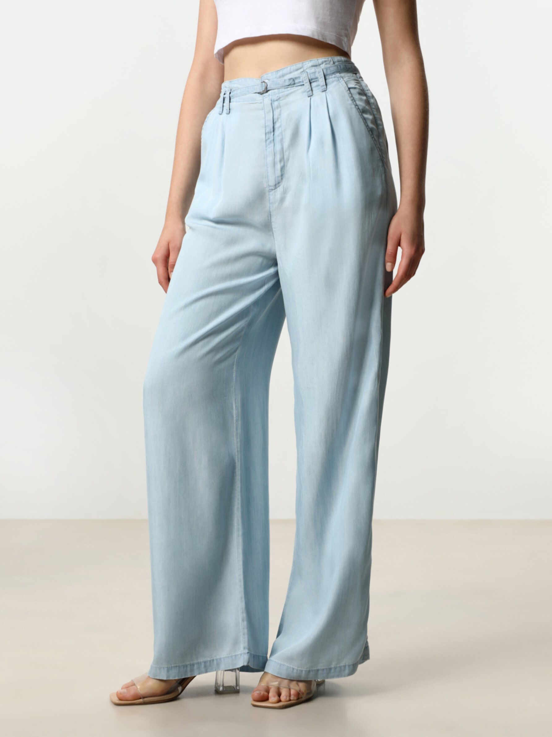 Lightweight Palazzo denim trousers 