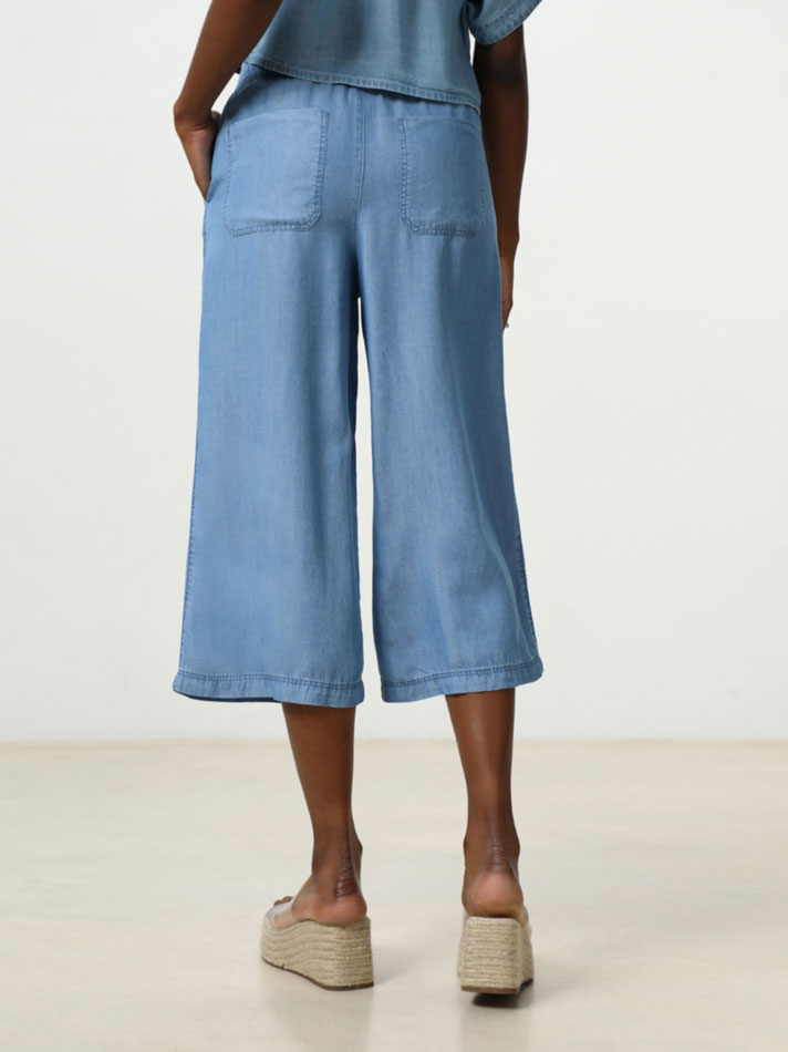 Lightweight denim culottes - High-waist 