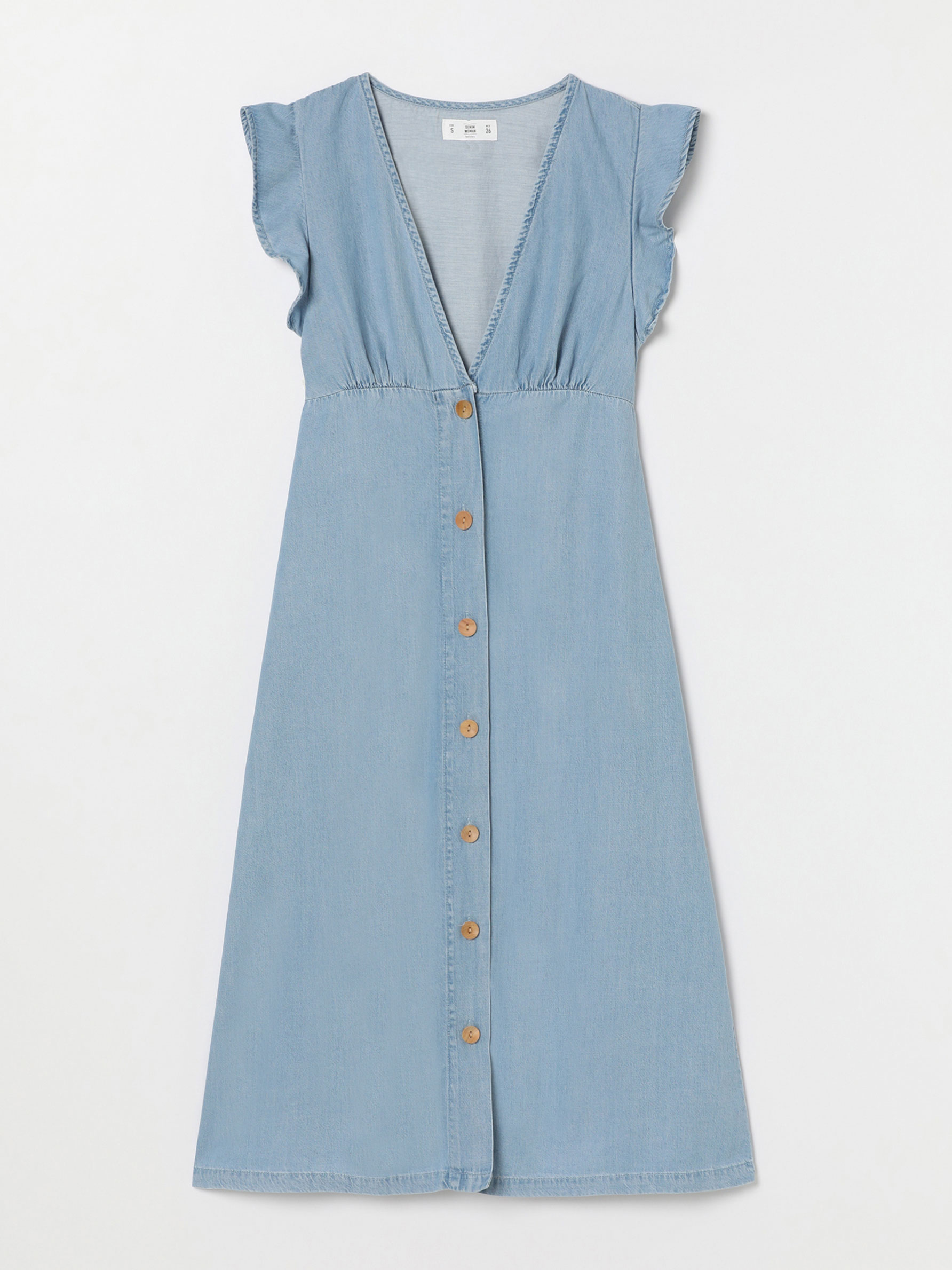 Denim midi dress - Short Sleeve Dresses 