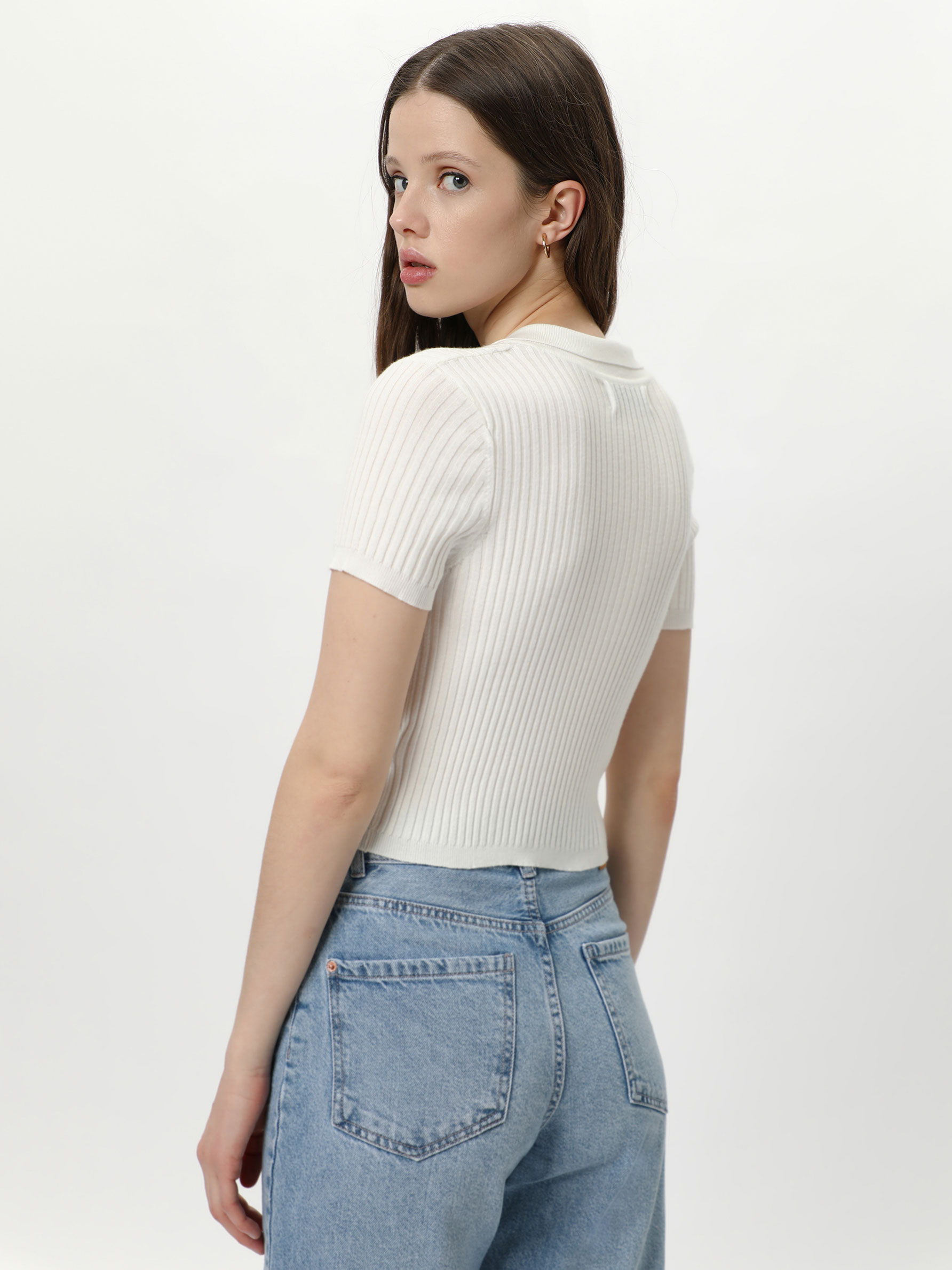 Cropped knit polo shirt - KNIT - THE 