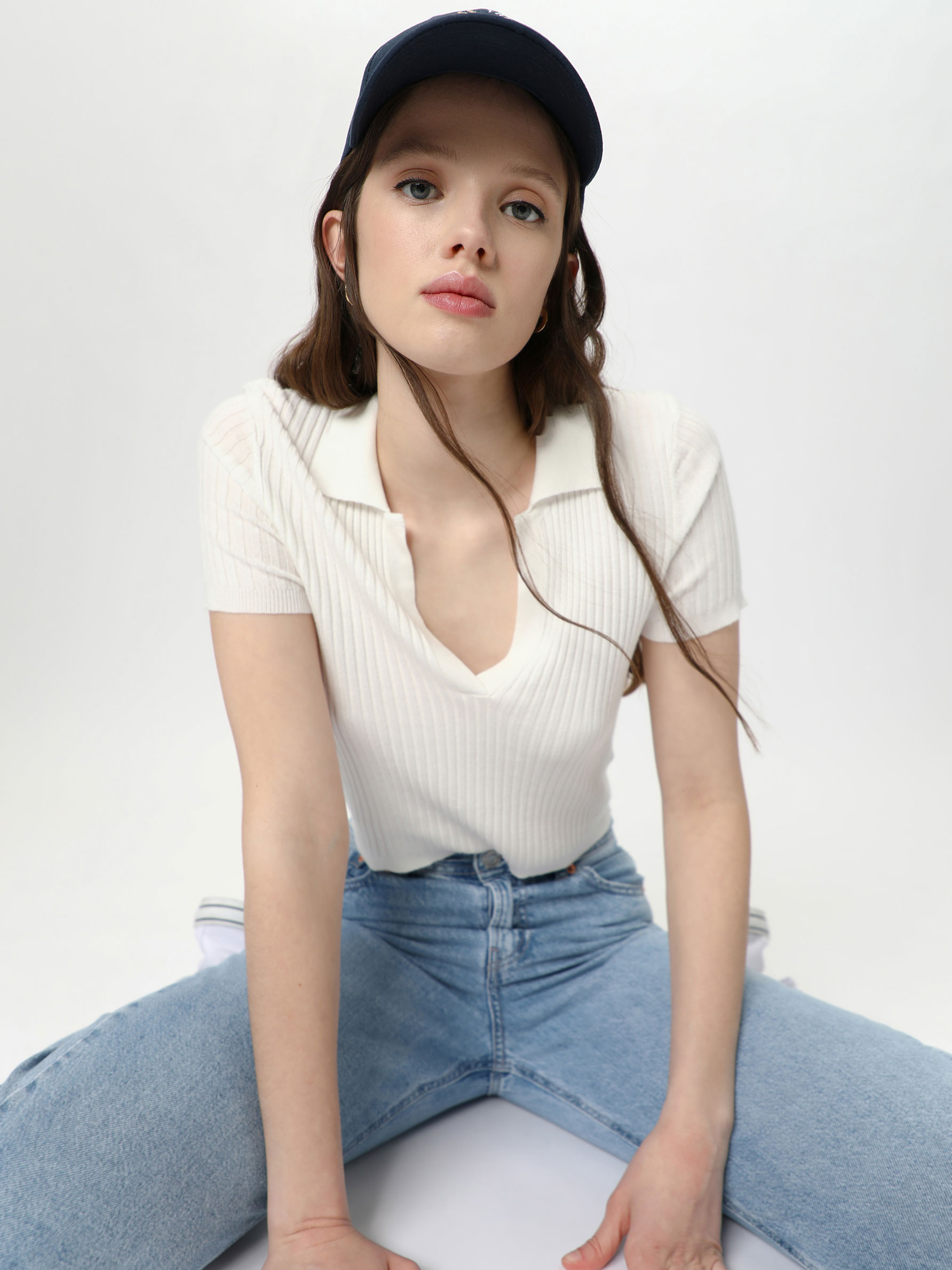 Cropped knit polo shirt - KNIT - THE 